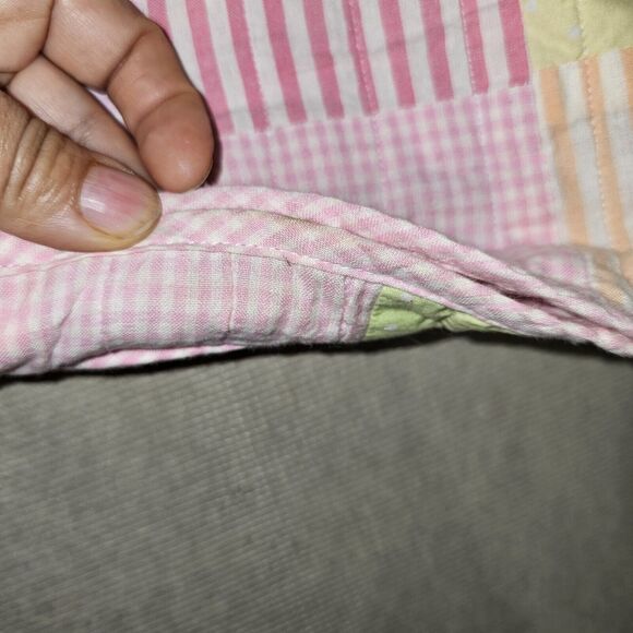 Handmade Quilted Patchwork Feeding Jacket Women's Size Medium Pink Pastel Green - Picture 16 of 16